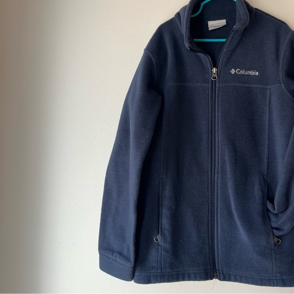 Columbia Kids Fleece Jacket Medium 10/12 Navy Blue Full Zip Warm Outdoor Fall - Picture 8 of 9